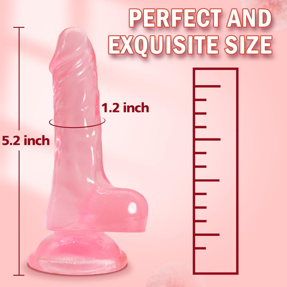 5.2 Inch Soft Anal Dildo with Powerful Strong Suction Cup, Small Anal Plug Dildos for Beginner, G-Spot Stimulation & Anal Traini