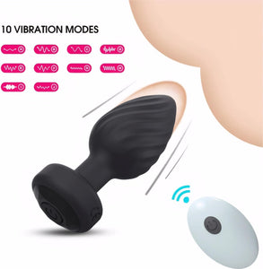 Wireless Remote Control Anal Plug - 10 Frequency Vibration, Rechargeable & Waterproof Adult Sex Toys for Men & Women, Butt Plug
