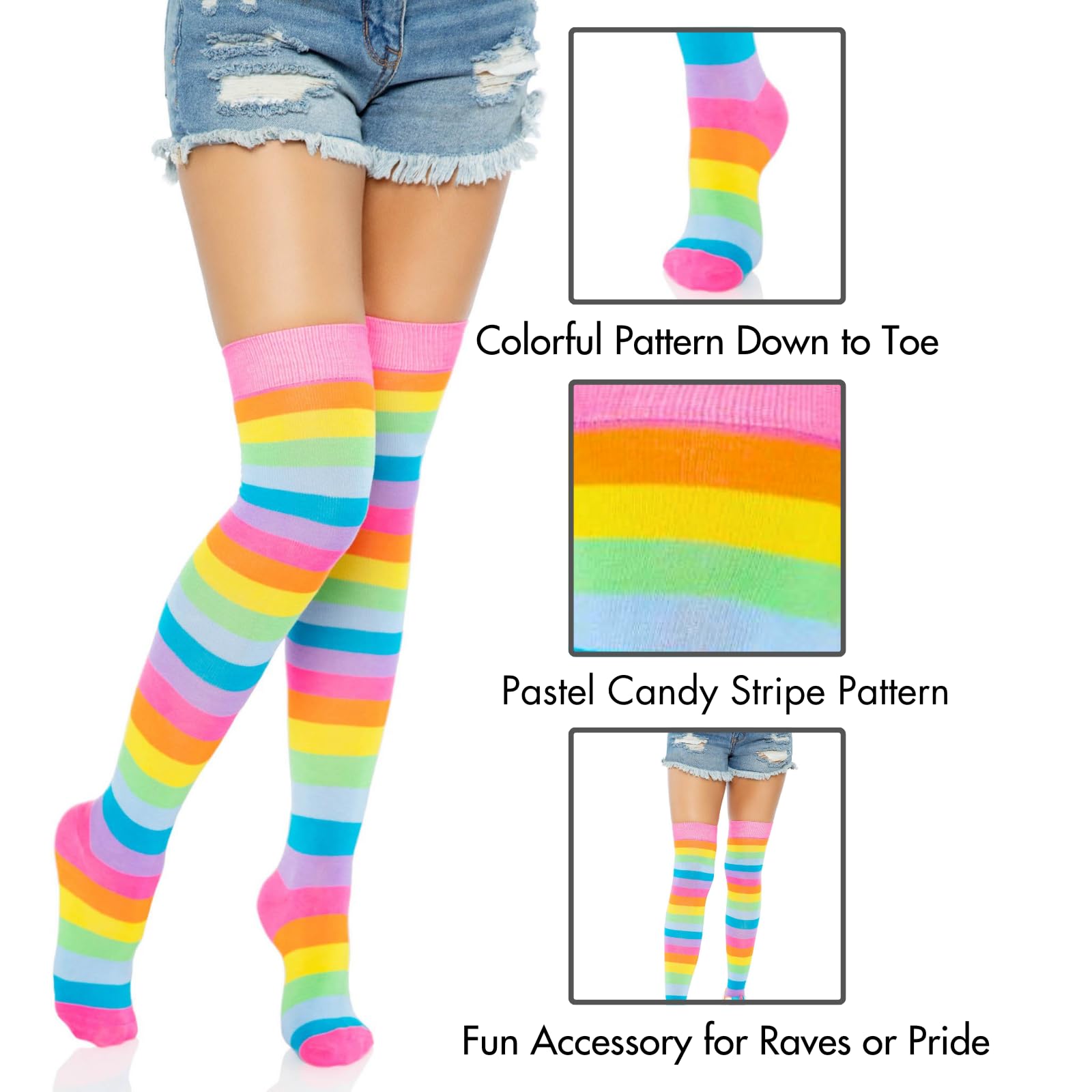Acrylic neon rainbow thigh hig