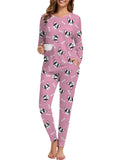 YGDHST Womens Pajama Sets 2 Piece Lounge Sets Long Sleeve Pajamas For Women PJ Pants Set Nightsuit Set Leisure Wear Set XXL