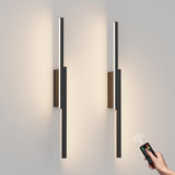 Aipsun 23.6Inch Black Battery Operated Wall Sconce Set Of 2, Rechargeable Wall Sconce Lighting Dimmable Wireless Wall Lights For