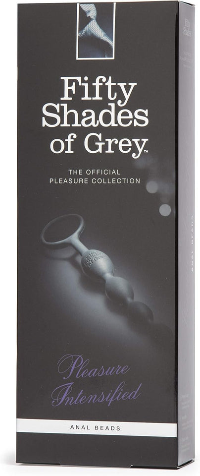 Fifty Shades Of Grey Pleasure Intensified Black Silicone Anal Beads - Graduated Size - 7.5 Inch