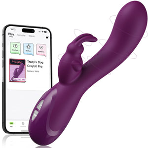Tracys Dog Triple Stimulation Rabbit Vibrator with App Control - Adult Toy for Clitoral, G-Spot & A-Spot Pleasure, Customizable