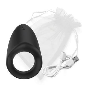 Rechargeable Vibrating Cock Ring Black