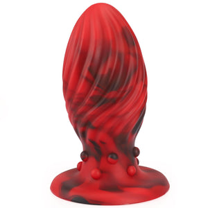 Super Big Anal Plug Liquid Silicone Butt Plug with Suction Cup Base for Advanced Player, Swirl Anal Toy Waterproof Butt Plug Kit