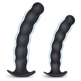 Anal Plug Trainer Kit, Pack of 2 Silicone Butt Plug Training Set Thread Anal Beads with Narrow Flared Base Adult Sex Toy for Men