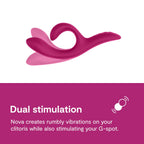 We-Vibe Nova 2 Dual Rabbit Vibrator for Women | Dildo Vibrator Adult Sex Toy | Female Clitoral Stimulator | G Spot Massager with