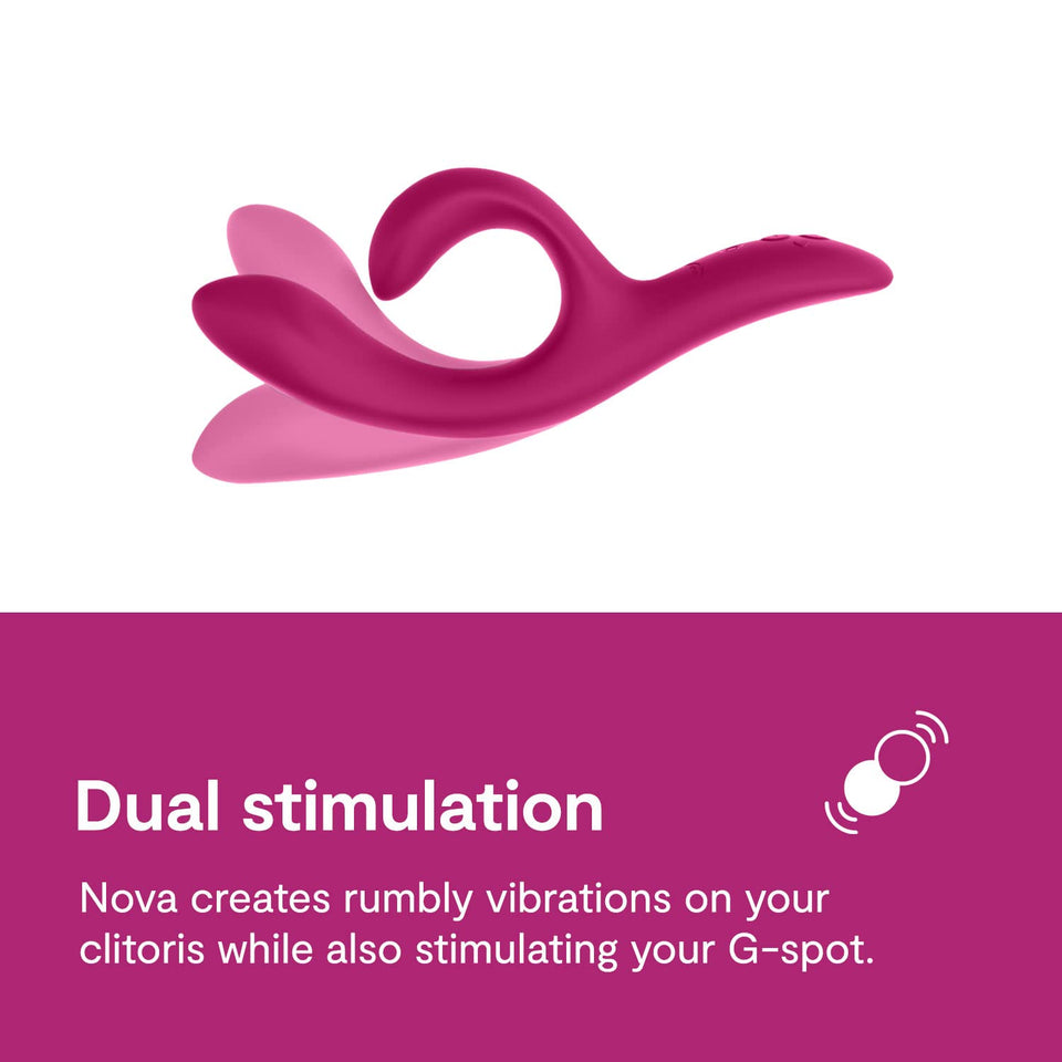 We-Vibe Nova 2 Dual Rabbit Vibrator for Women | Dildo Vibrator Adult Sex Toy | Female Clitoral Stimulator | G Spot Massager with