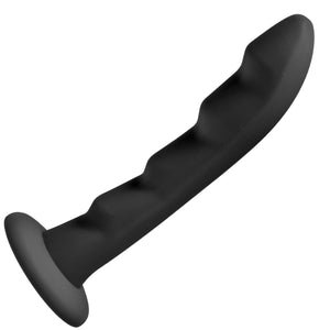 Strap U Ripples Silicone Strap On Harness Dildo, Black