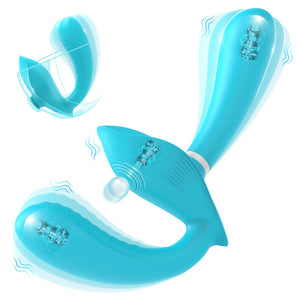 Double Dildo Lesbian Sex Toys, Strapless Strap-On Double Ended Sided Dildo with 10x10x10 Vibrations, Vibrating Strapon G Spot We