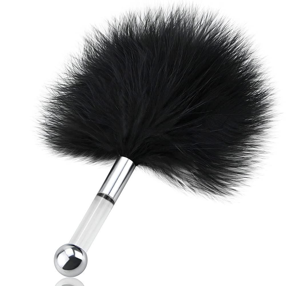 Feather Tickler Multi-Function Cosplay Feather Teaser Small Anal Plug Stainless Steel Butt Plug Skin Stimulator Restraint Kit SM
