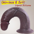 6.8 in Small Dildo for Beginner, Brown Anal Dildo Without Balls, Realistic Silicone Dildo with Strong Suction Cup, Beginner Dild