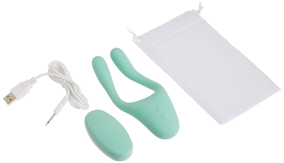 Doc Johnson Tryst V2 - Multi-Erogenous Zone Bendable Silicone Vibrator & C-Ring With Remote - 3 Powerful, Quiet 10-Function Motors - Bendable Vibrating Arms Hold Shape, Mint