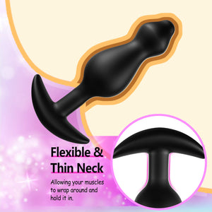 Anal Plug Training Set, Silicone Anal Beads Plug Kit for Comfortable Long-Term Wear Prostate Massager Sex Toy with Narrow Flared