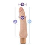 Blush Novelties Dr Skin Vibe 7 - Real Feel Realistic 8.5 Inch Long Vibrating Dildo - IPX7 Waterproof - Soft Body Safe Materials