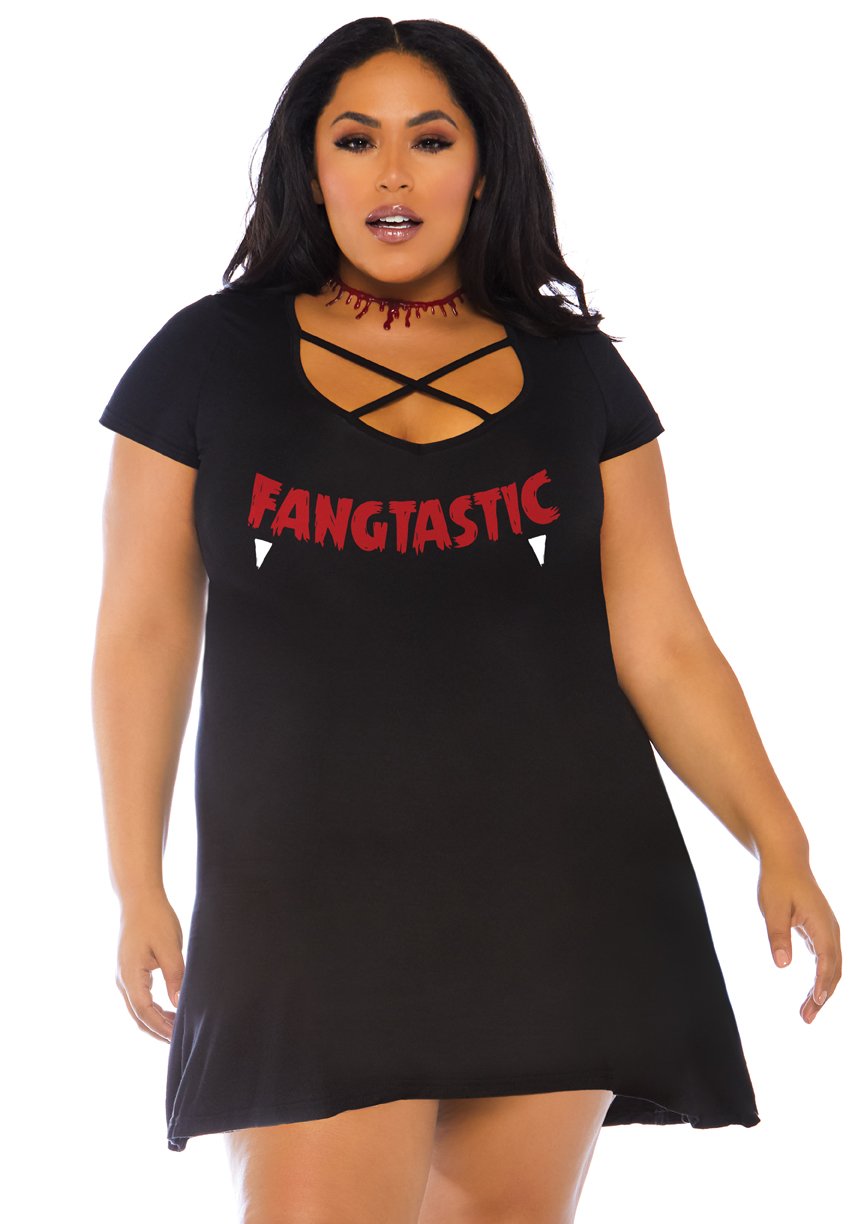 Leg Avenue More Boos Jersey Dress With Po Black Color