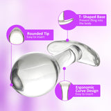 2.8 '' Small Glass Anal Butt Plugs,Crystal Anal Trainer Toys for Gay Women Couple,Adult Sex Toys and Games for Female & Male,Fea