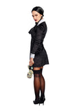 Dreamgirl Women'S Friday Velvet Dress Halloween Costume, Black/White, Medium