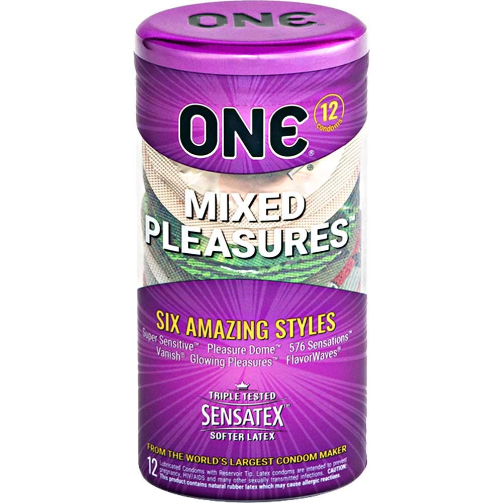 One 1 Mixed Pleasures Assorted Condoms, Pack Of 12