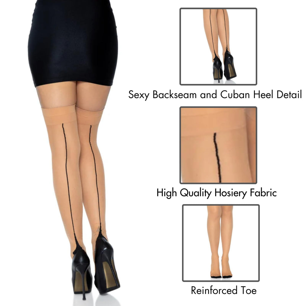 Spandex Cuban Heel Backseam Stockings