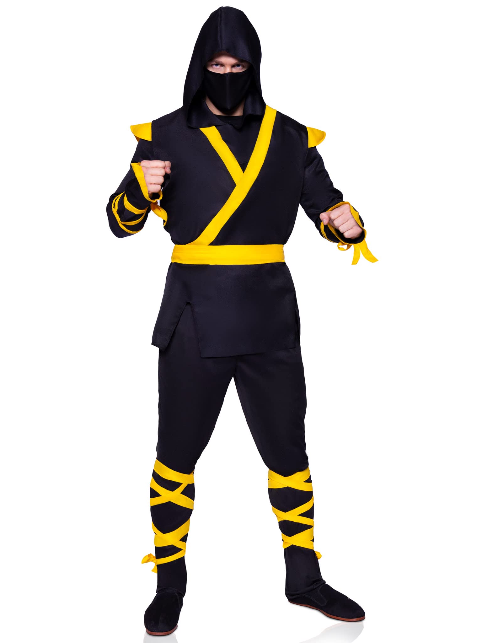 5Pc Ninja, Includes Shirt With Attached Wraps, Belt, Pants With Attached Wraps, Face Mask, And Detachable Hood