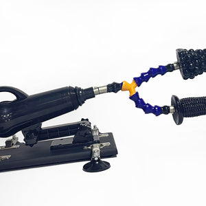 TenFruit 3XLR to Double 3XLR Adapter with Flexible Rods Sex Machine Attachment Double Penetration for 3XLR Connector Dildos Mast