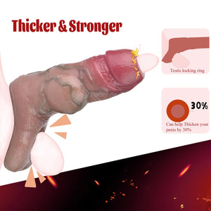 Reusable Soft Penis Sleeve with Cock Ring Couples Sex Toy,Men Stronger Dildo Sheath with Wolf Dildo Knots,Adult Couples Game Enl