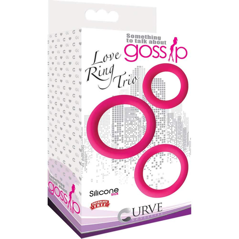 Gossip Love Ring Trio Magenta
