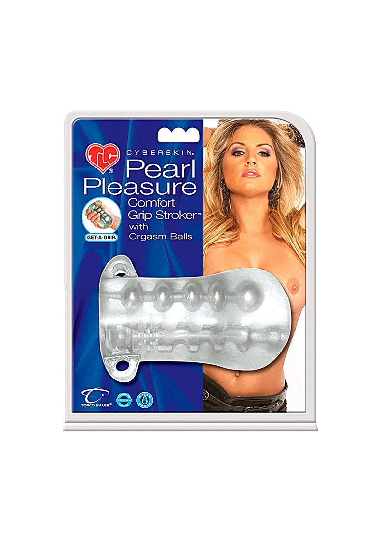 Topco Tlc Pearl Pleasure Cyberskin Comfort Grip Stroker