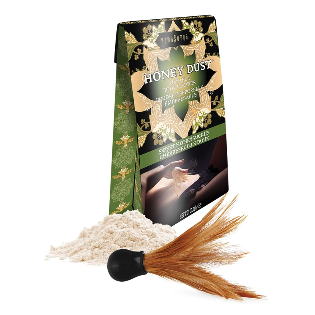 KAMA SUTRA Honey Dust Sweet Honeysuckle 1 oz/28 g - Edible Body Powder with Feather Tickler/Applicator Included, Travel-Sized, M