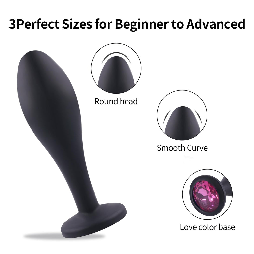 Anal Plug Adult Sex Toy,3pcs Jeweled Anal Toys Anal Training Kit Adult Sex Toys Games Butt Plug,Personal Anal Plug Sex Toy for A