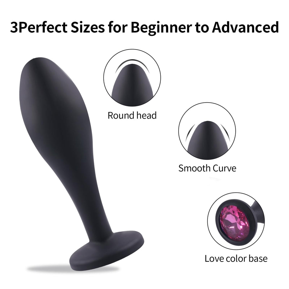 Anal Plug Adult Sex Toy,3pcs Jeweled Anal Toys Anal Training Kit Adult Sex Toys Games Butt Plug,Personal Anal Plug Sex Toy for A