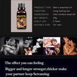 Men Massage Oil for Sex -Sexual Enhancement Erection Cream Penisgrowth Oil Longer Thicker Penis Energy Massage Essential Oil Sex