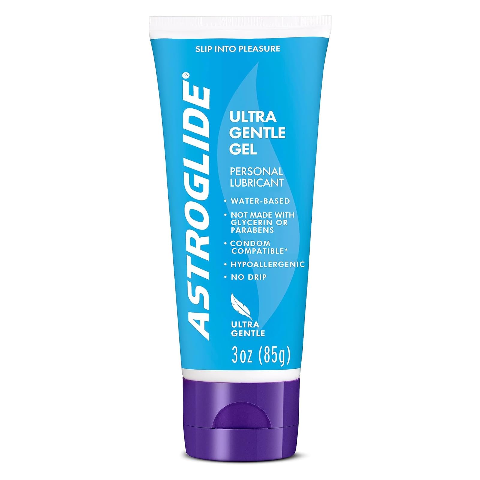 Astroglide Ultra Gentle Sex Lube Gel (3 Oz.) | Water Based Personal Lubricant For Men, Women, Couples | No Parabens Or Glycerin And Hypoallergenic