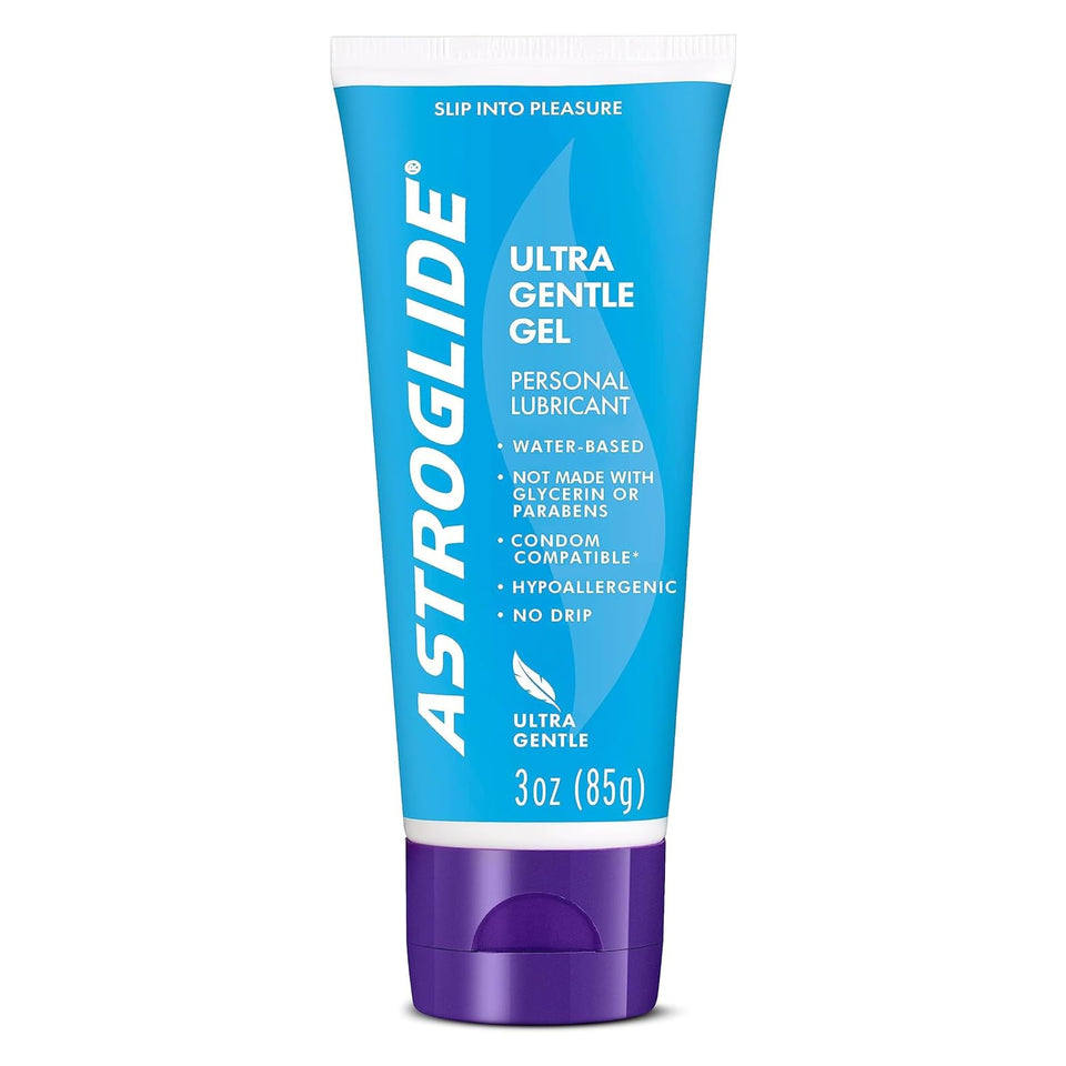 Astroglide Water Based Lube 3oz  Ultra Gentle Gel Personal Lubricant  Hypoallergenic with No Parabens or Glycerin  Sex Lube fo