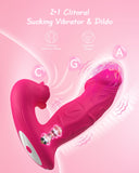 Rose Vibrator Toy for Woman,Sucking Dildo Stimulator with 9 Sucker Vibrators Modes,Remote Control G Spot Nipple Stimulation Sex