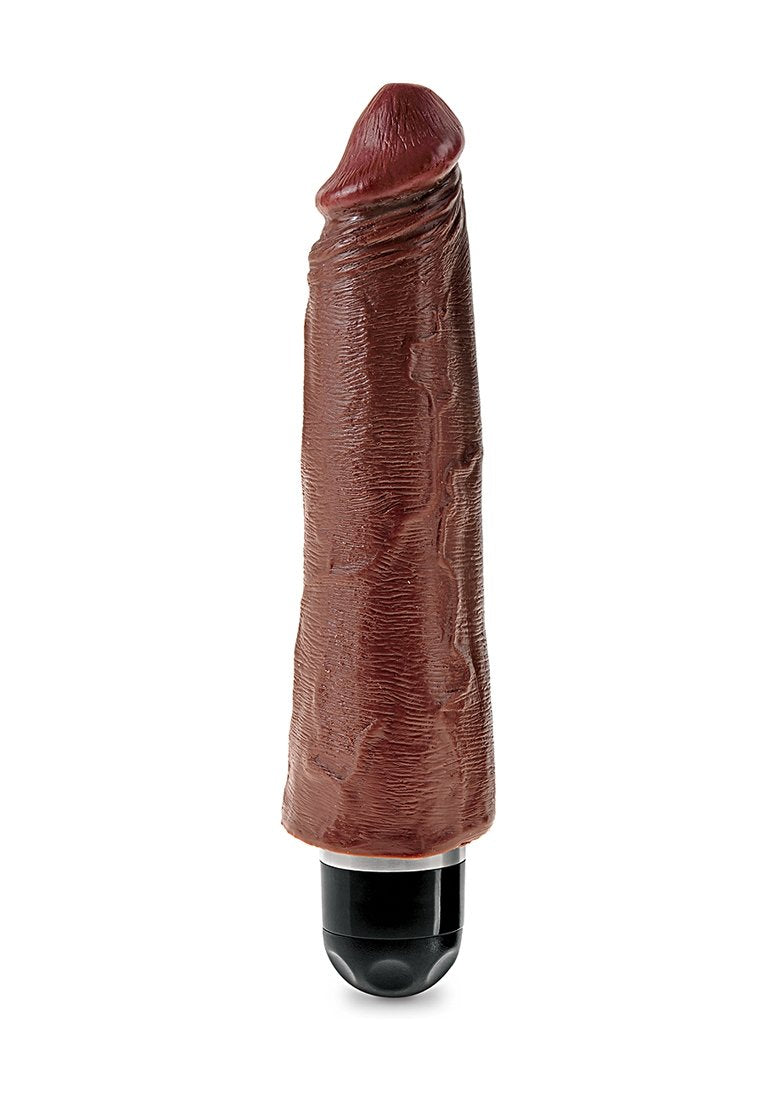 (D) King Cock 8 Vibrating Sti Brown ''