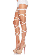 Leg Avenue Womens Festival Garter Leg Wraps, White, One Size