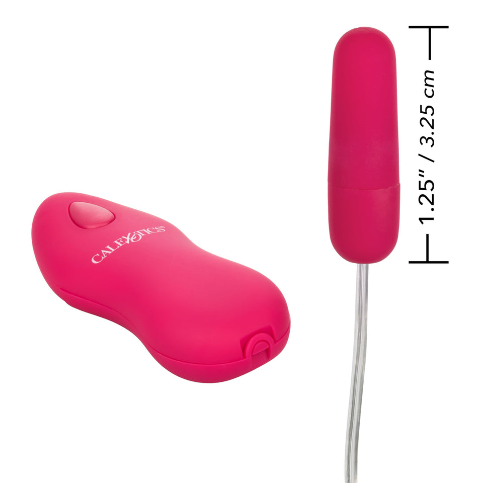 Calexotics Whisper Micro Bullet - Self Heating Wired Pocket Bullet Vibrator - Remote Control Sex Toys For Couples - Adult Egg Ma