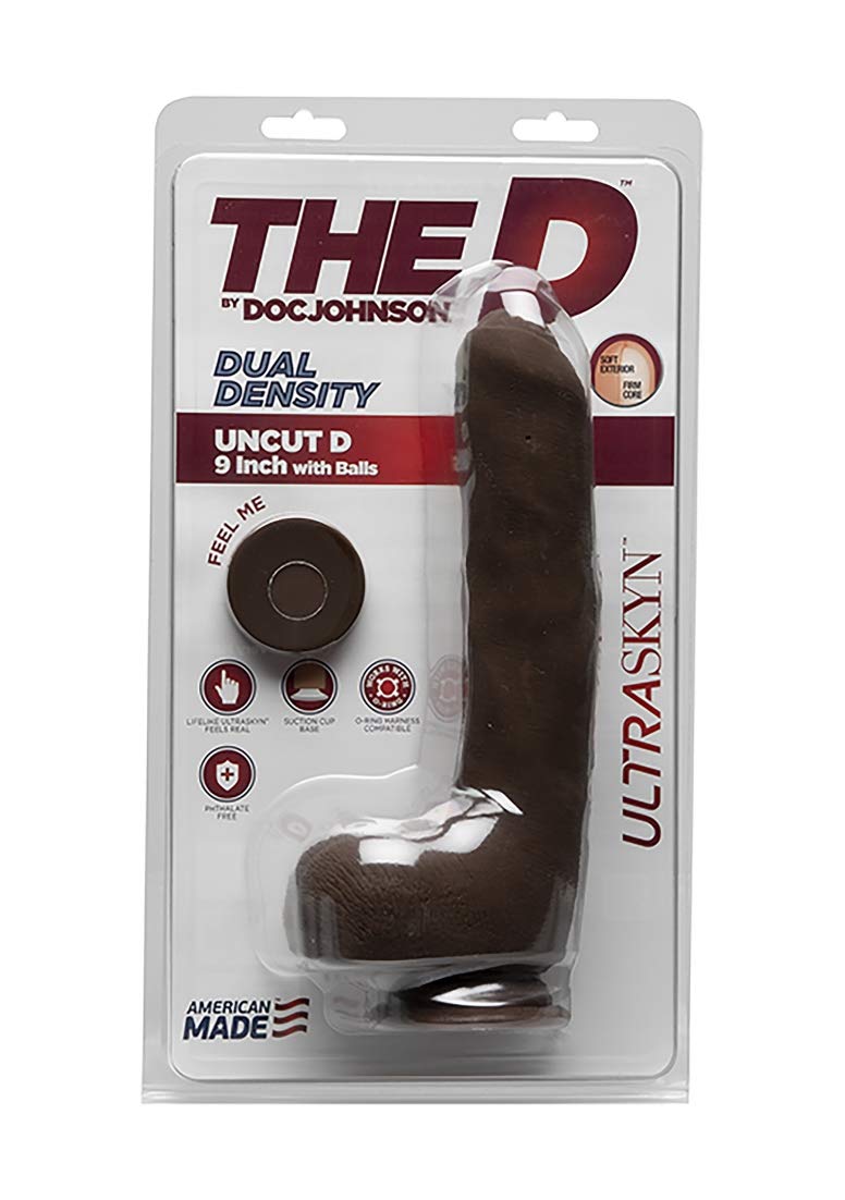 The D Uncut D 9In W/Balls Ultraskyn Choc