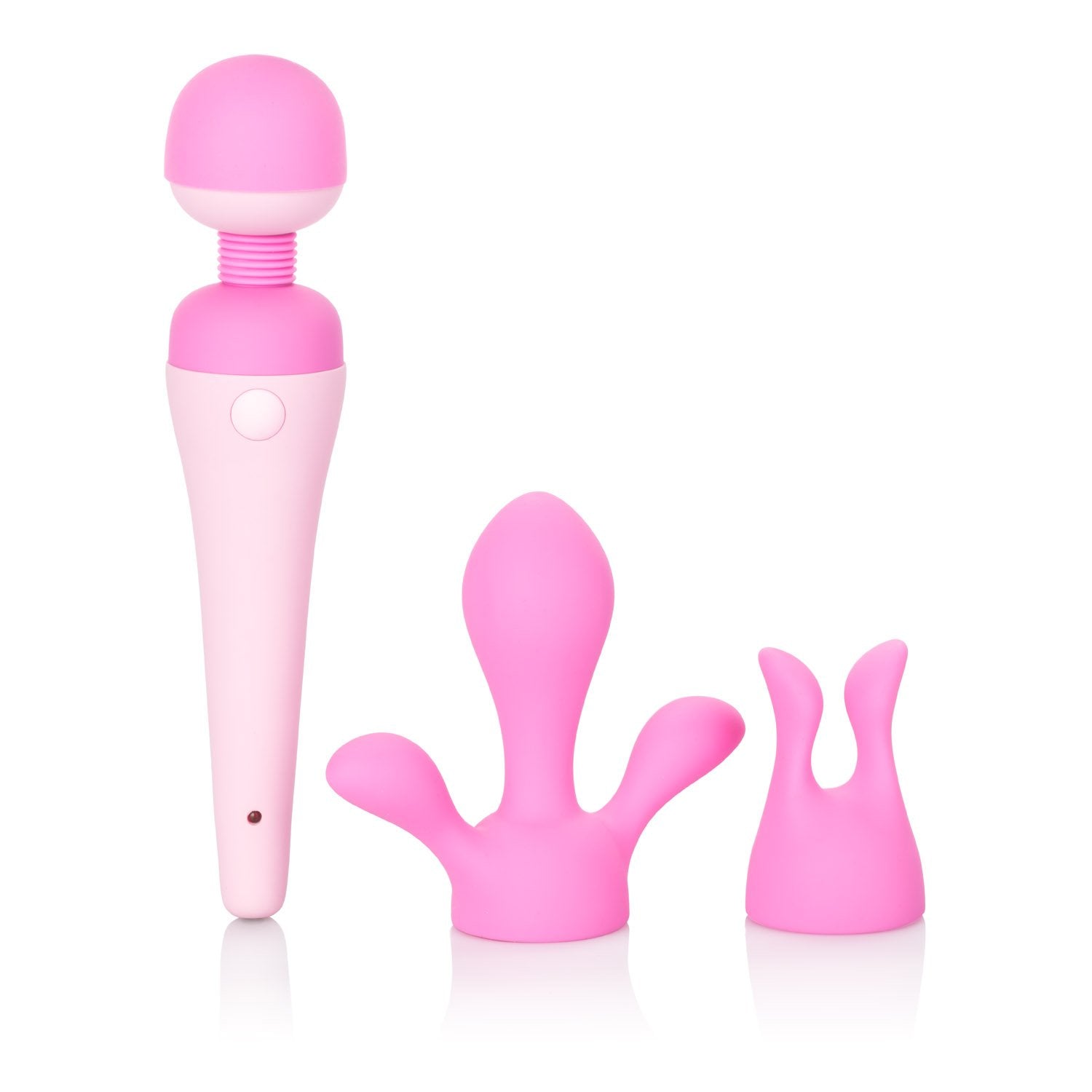 Calexotics Inspire Massager Kit - Body Wand Vibrator & Silicone Attachment Set For Couples     Adult Sex Personal Massager - Pin