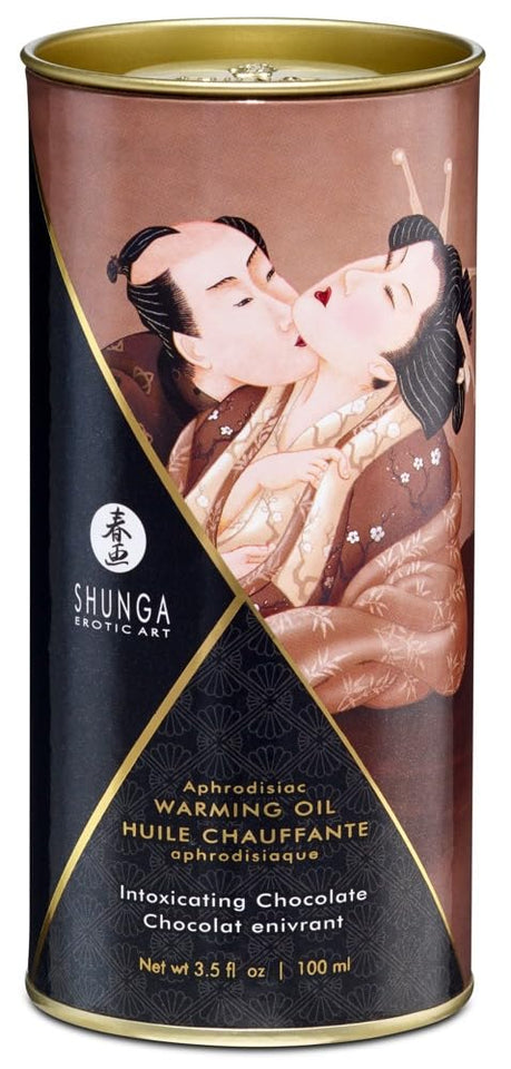 Shunga Warming Massage Oil, Chocolate, 3.5 Fluid Ounce