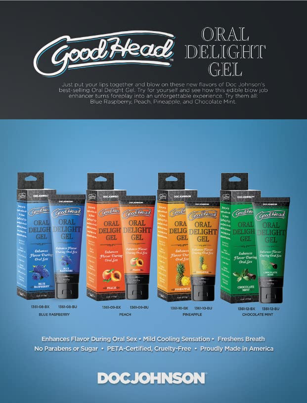 Doc Johnson Goodhead - Oral Delight Gel - Peach - Enhances Flavor During Oral Sex And Freshens Breath - Sugar-Free (4 Oz./113G)