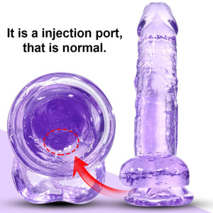 Purple Suction Cup Dildo - 8.2 '' Realistic Dildo, Large Adult Sex Toy with Suction Cup, Suitable for Women/Men/Gay, with Curved