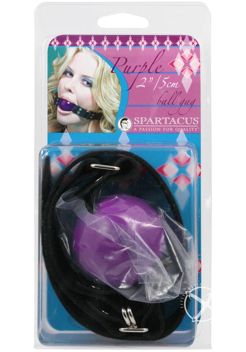 Spartacus Large Ball Gag With D-Ring, Black, 2 Inch