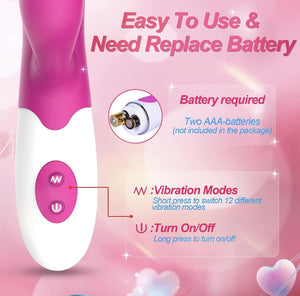 Sex Toys Women 12 Speed G-Spot Vibrator, Powerful Vibrator for Women, Dual Motors for g-spot & Clitoris Stimulation, Operated Vi