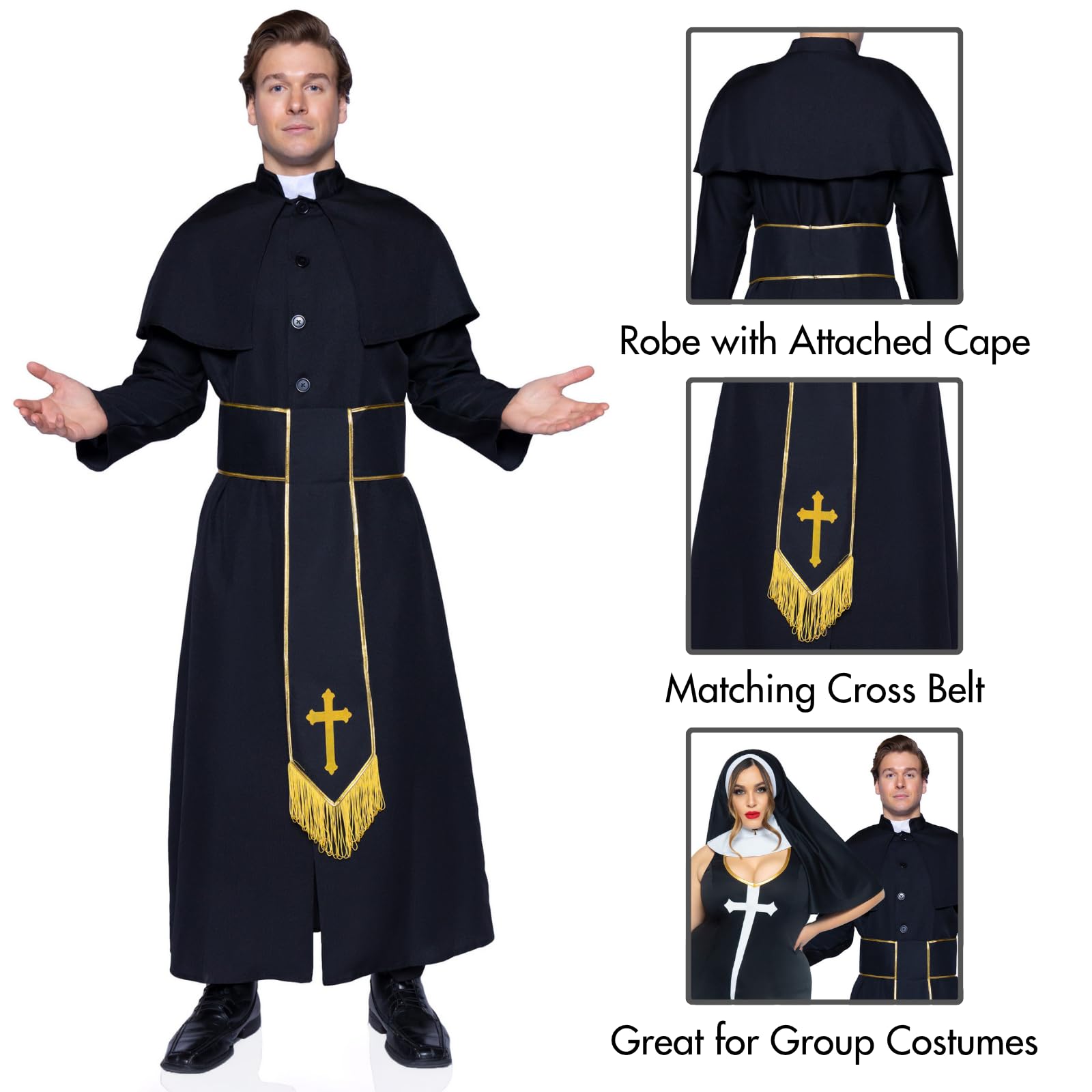 2Pc.Priest Robe With Attached