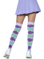 Argyle Knit Over The Knee Sock
