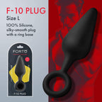Forto F-10: Sili Plug W/Pull Ring Lg Bk