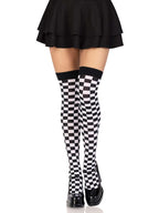 Leg Avenue womens checkerboard Hosiery, Checker Black/White, One Size US